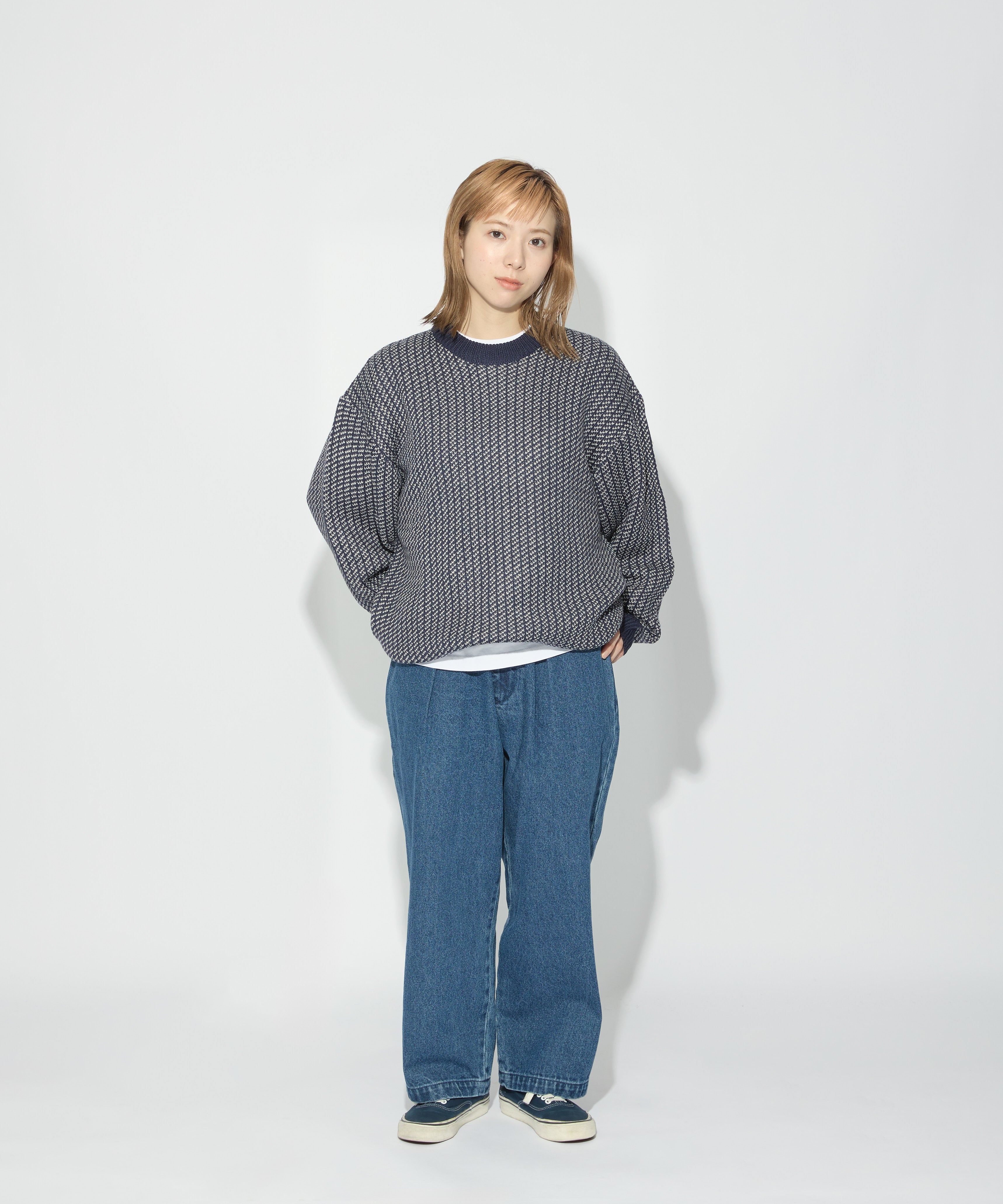 BIRDSEYE KNIT【NAVY】