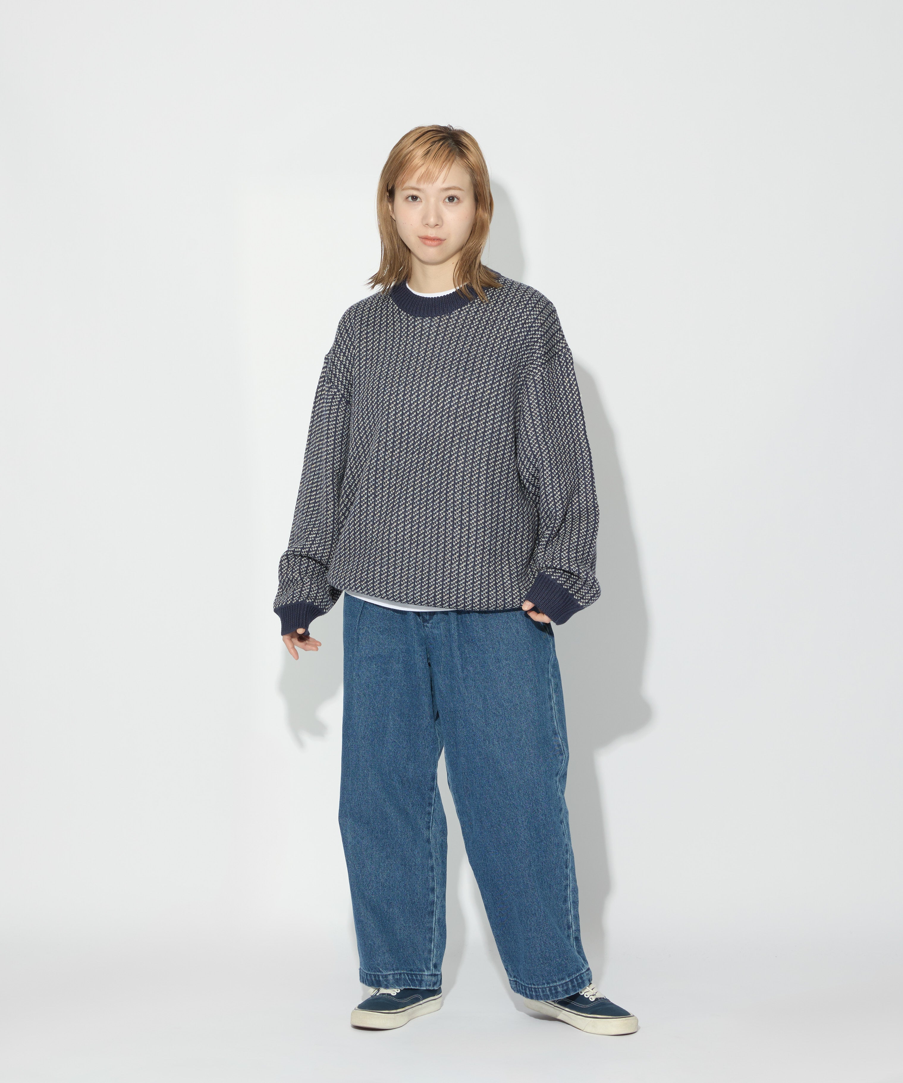 BIRDSEYE KNIT【NAVY】