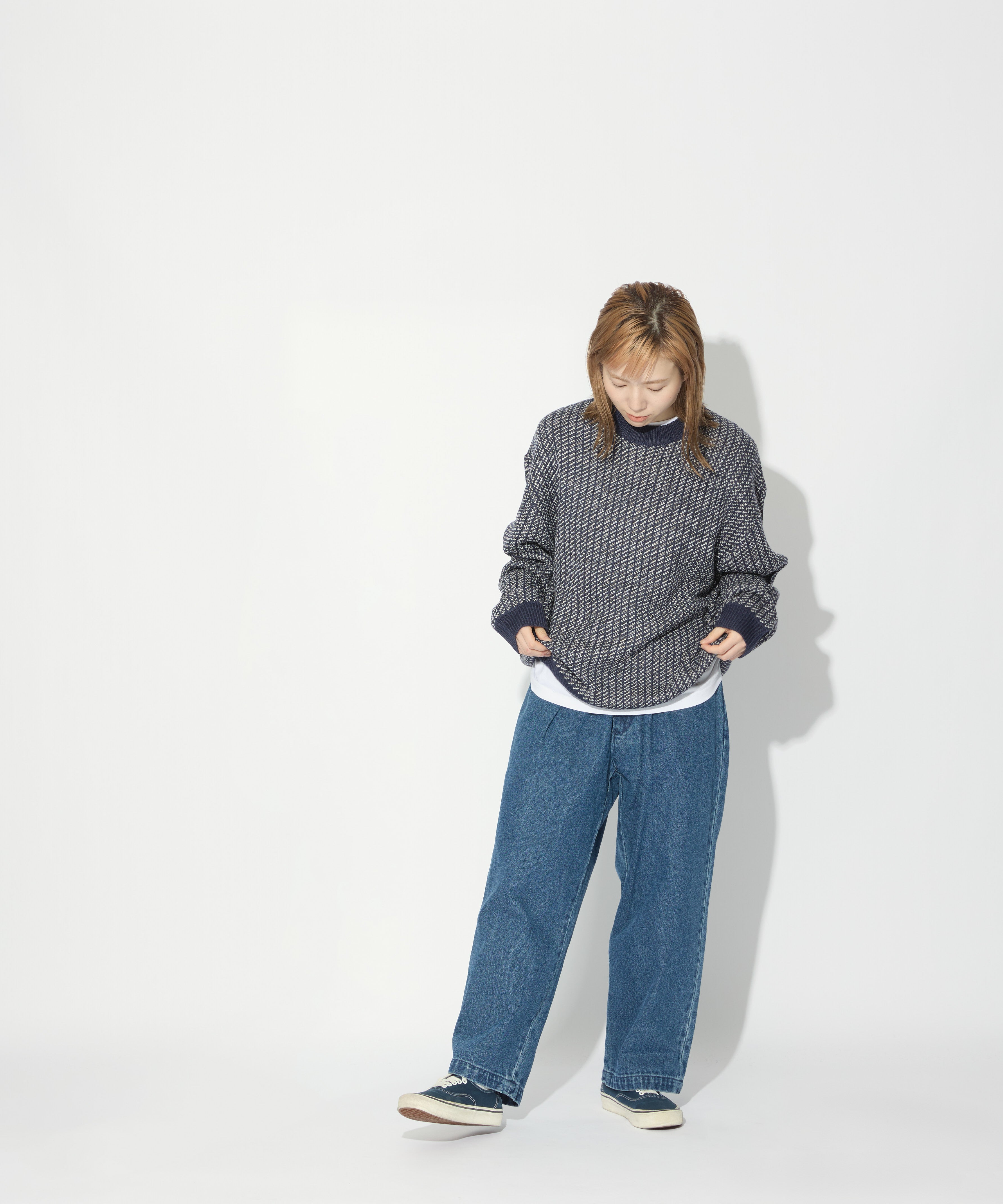 BIRDSEYE KNIT【NAVY】