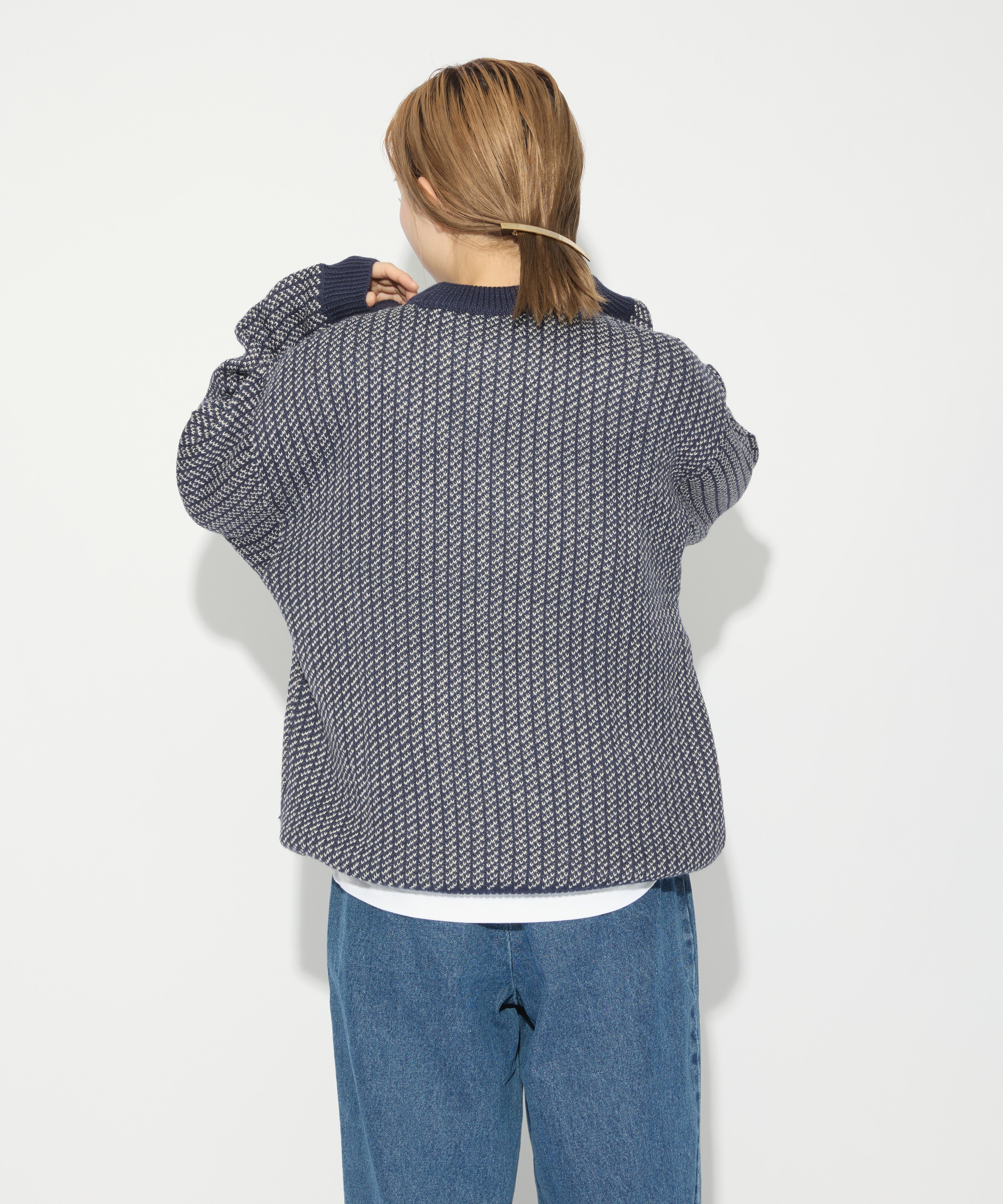 BIRDSEYE KNIT【NAVY】