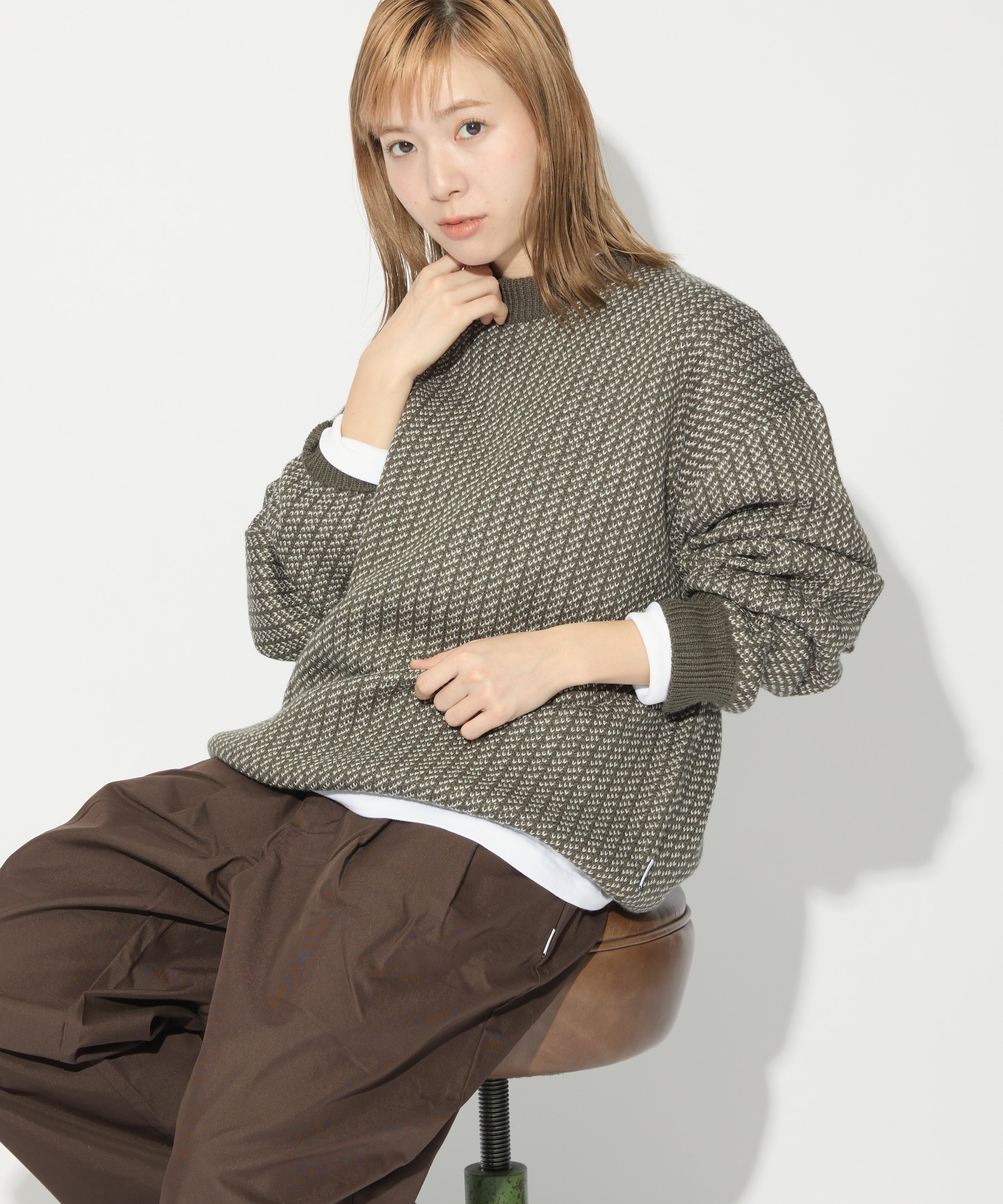 BIRDSEYE KNIT【GREEN】