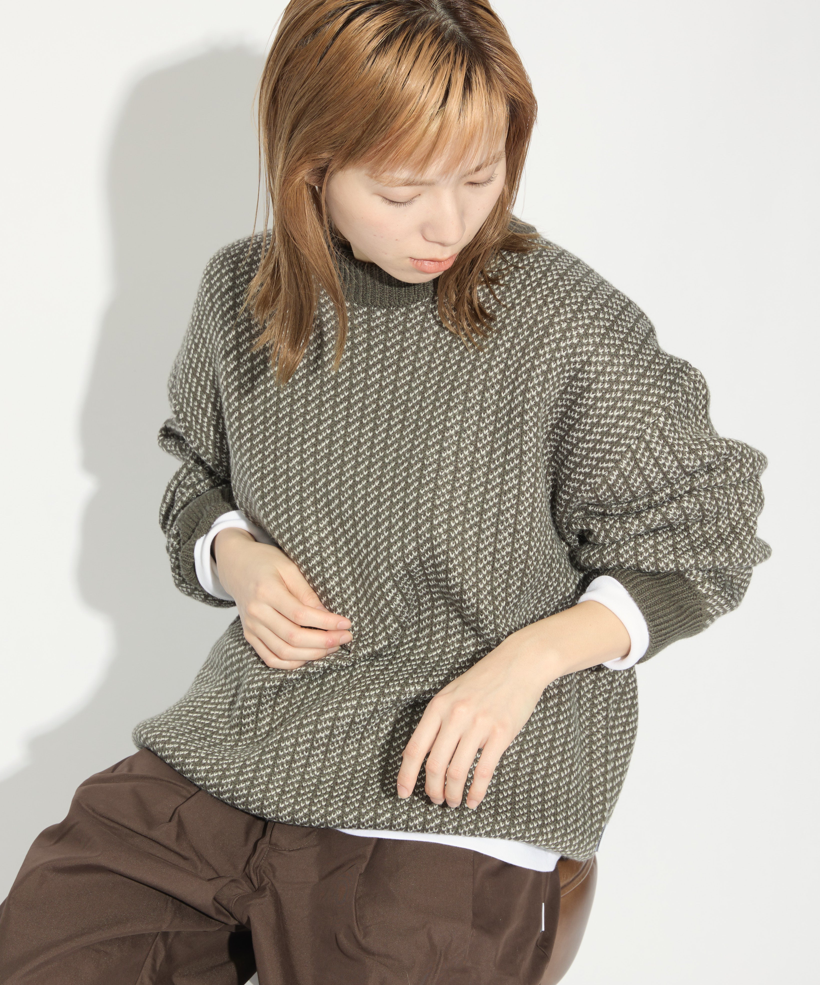 BIRDSEYE KNIT【GREEN】