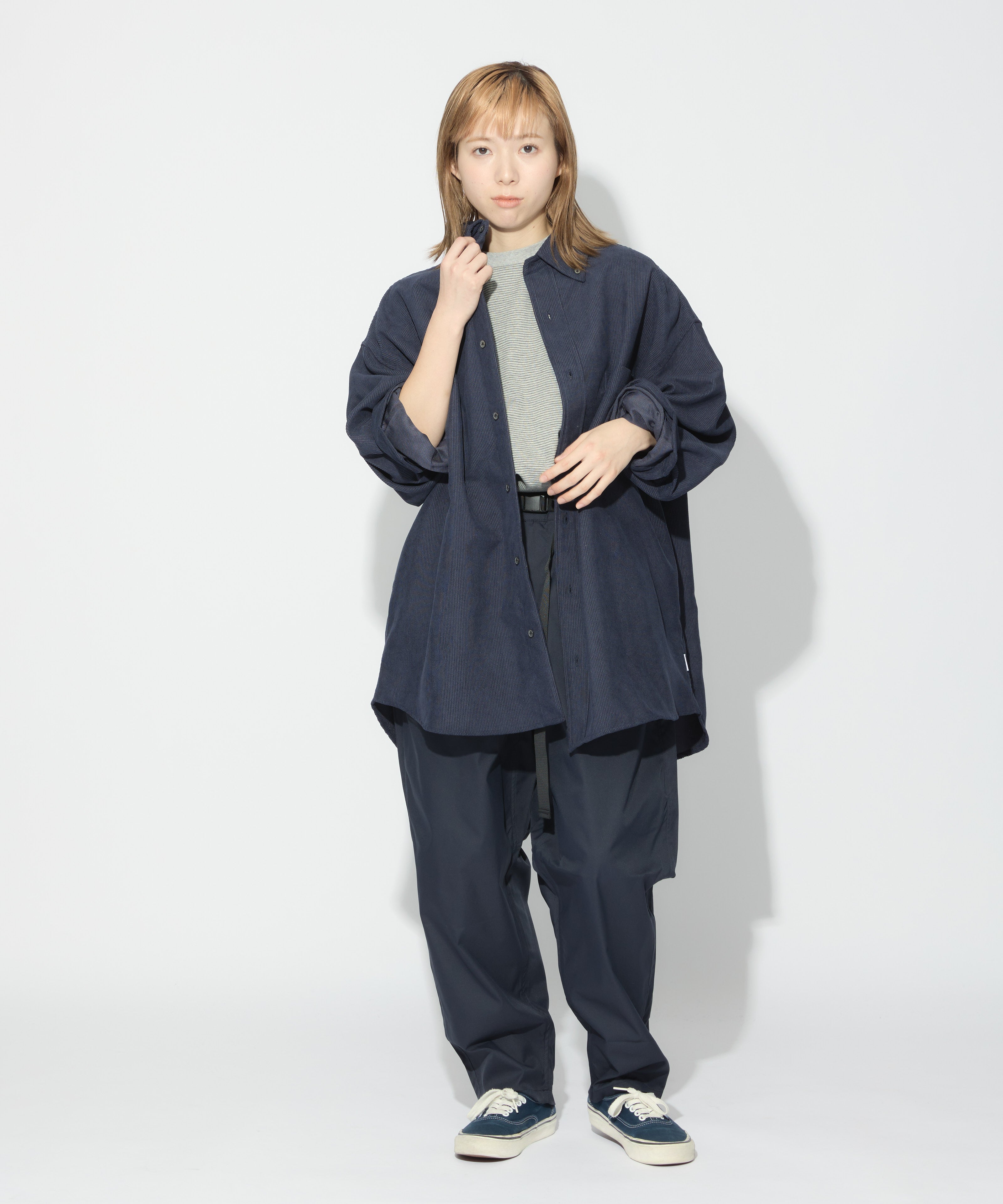 OVERSIZED CORDUROY SHIRT【NAVY】