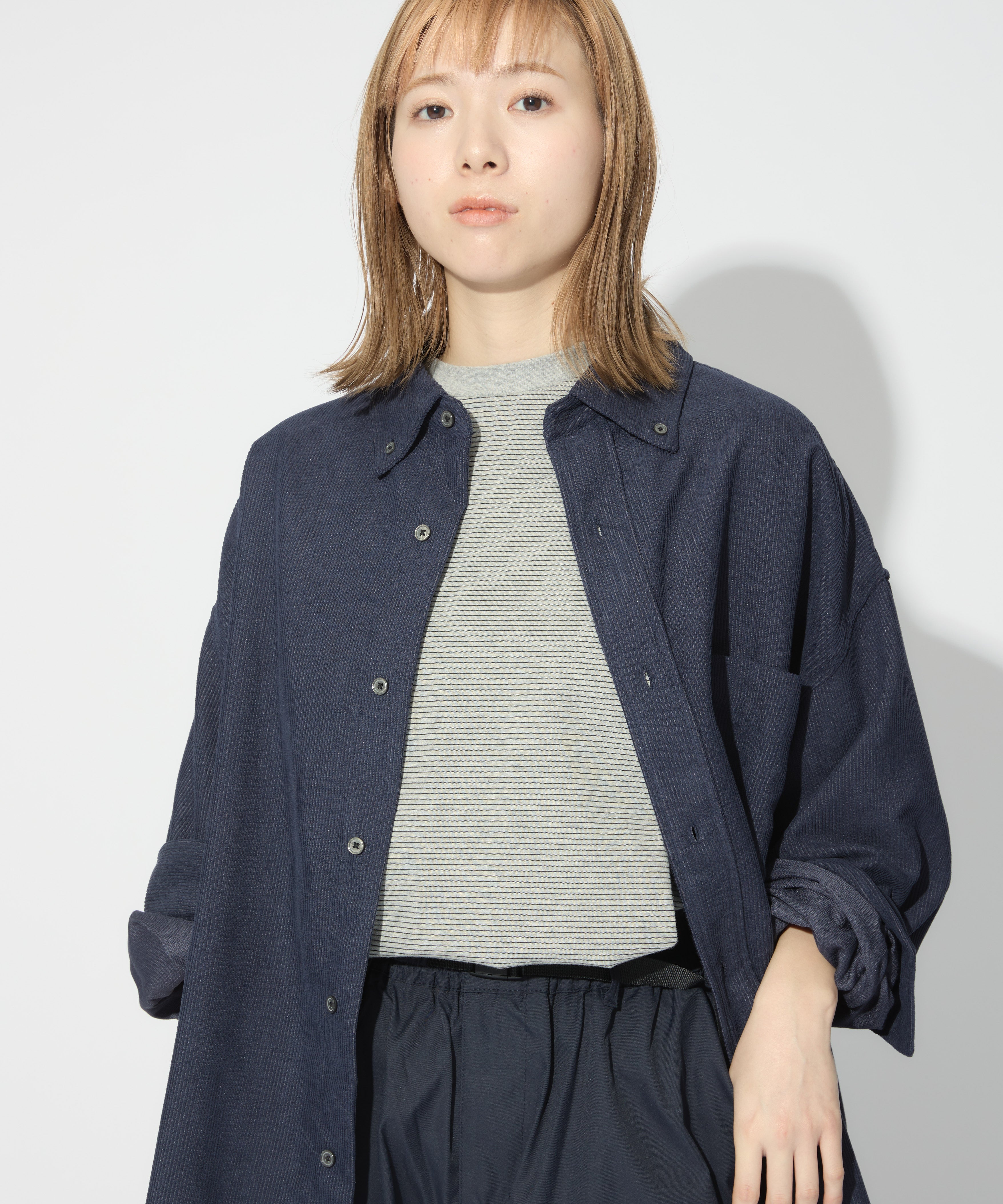 OVERSIZED CORDUROY SHIRT【NAVY】