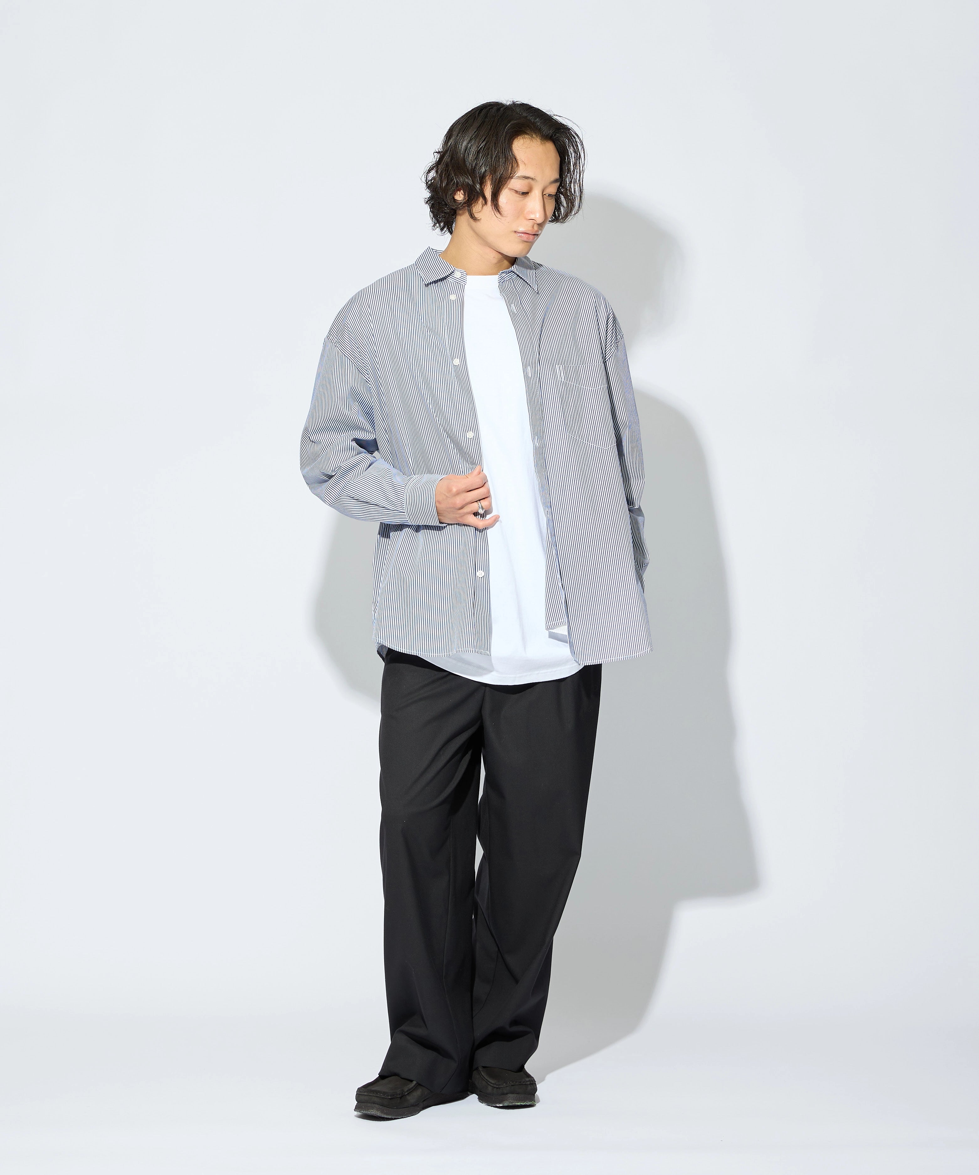 LOOSE STRIPE SHIRT L/S【NAVY】