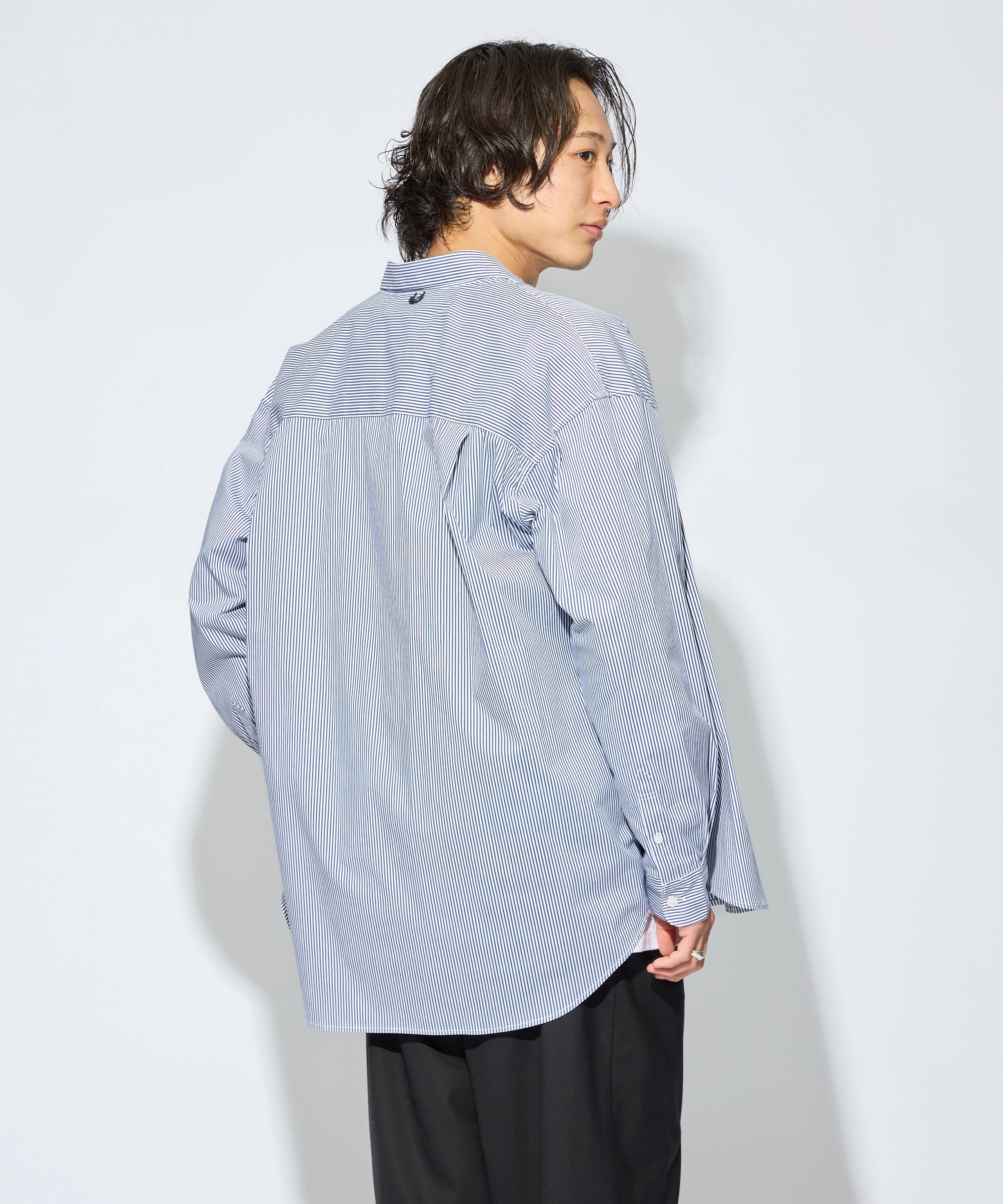 LOOSE STRIPE SHIRT L/S【NAVY】