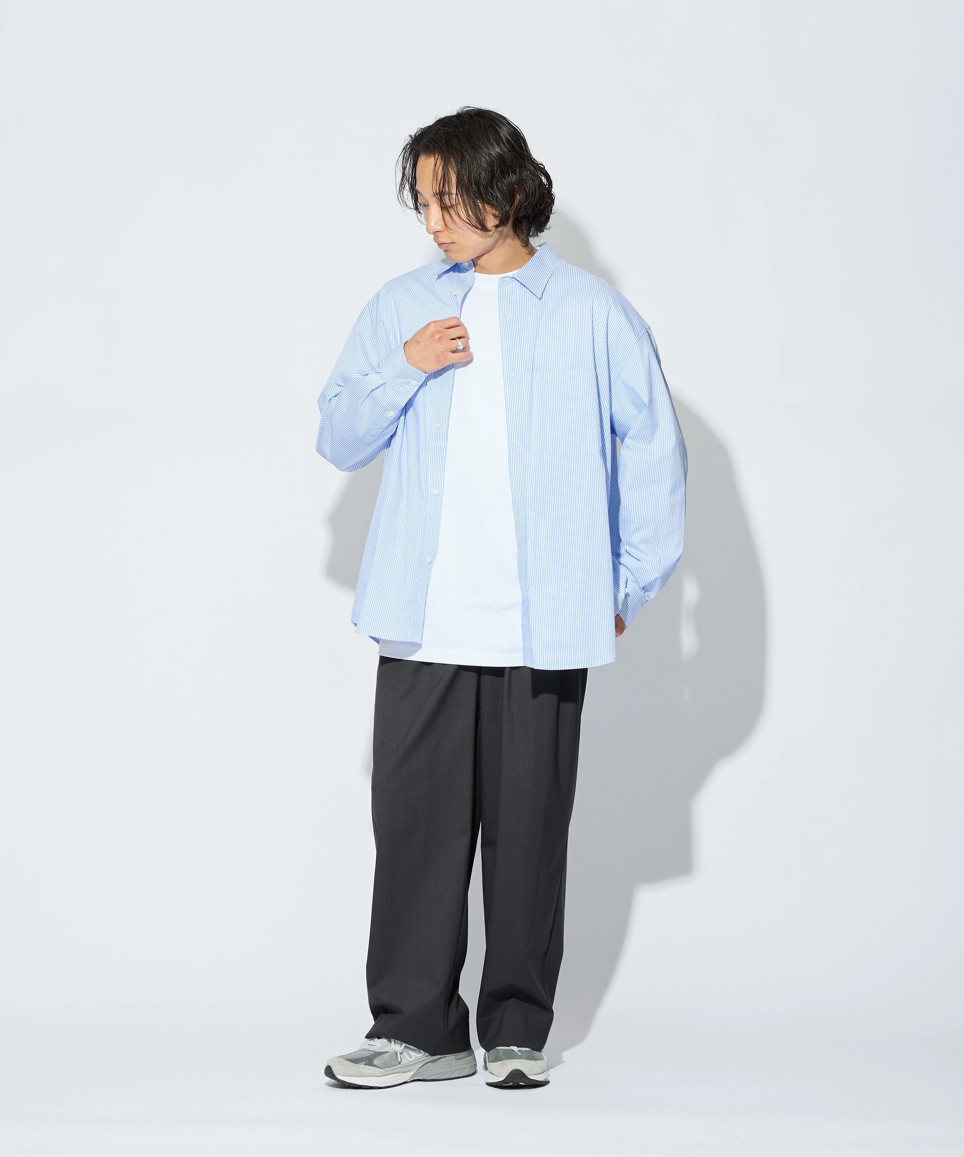 [7/23 TUE 18:00~ INSTOCK] LOOSE STRIPE SHIRT L/S