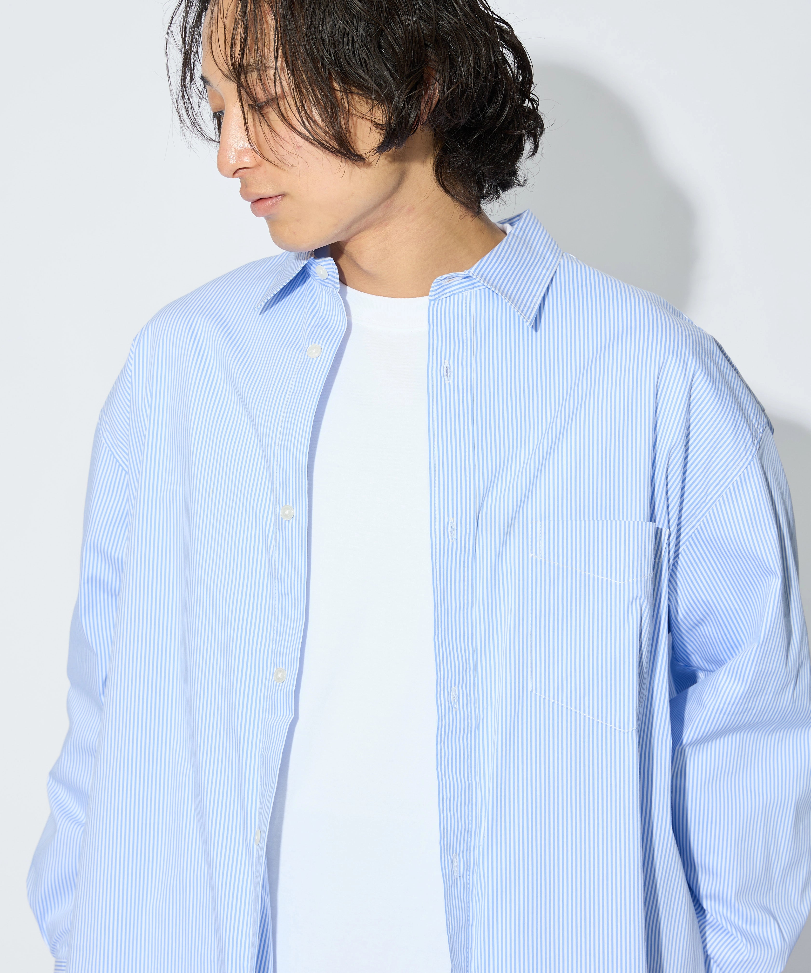 [7/23 TUE 18:00~ INSTOCK] LOOSE STRIPE SHIRT L/S