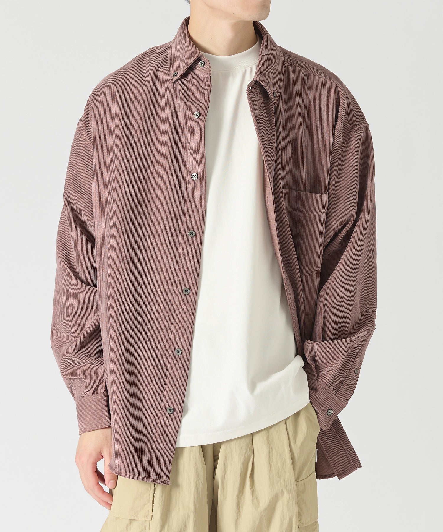 OVERSIZED CORDUROY SHIRT【BROWN】