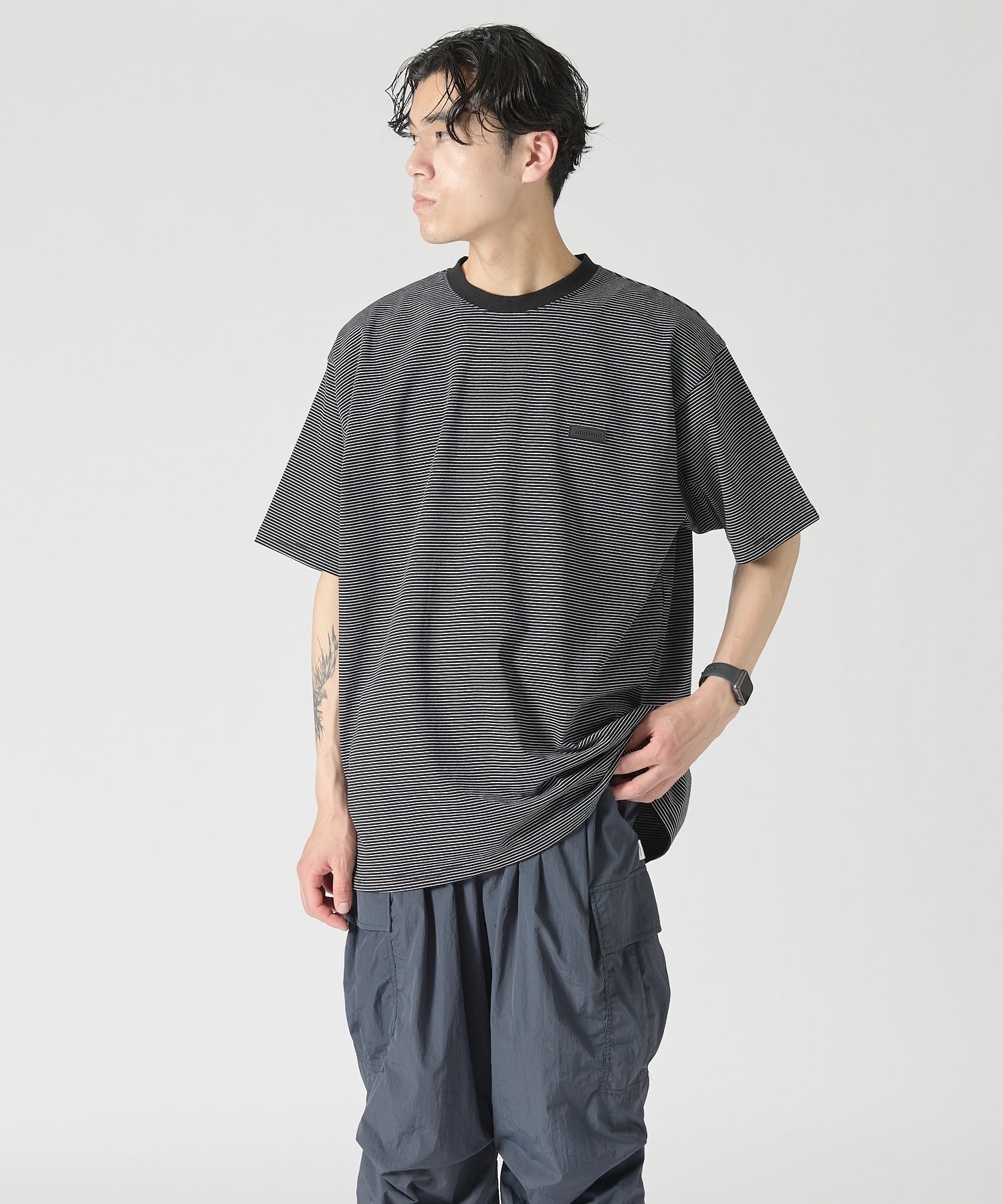 BORDER S/S T-SHIRT【BLACK】