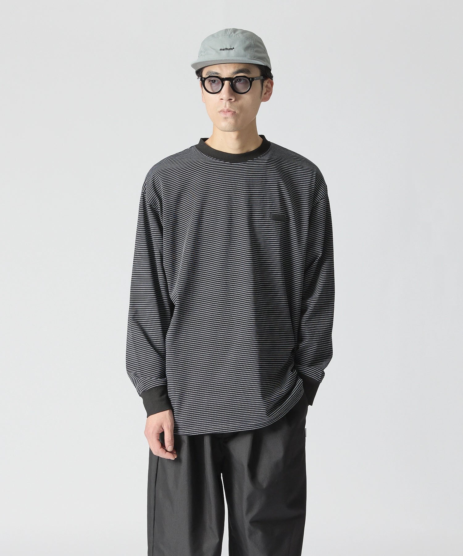 BORDER L/S T-SHIRT【BLACK】