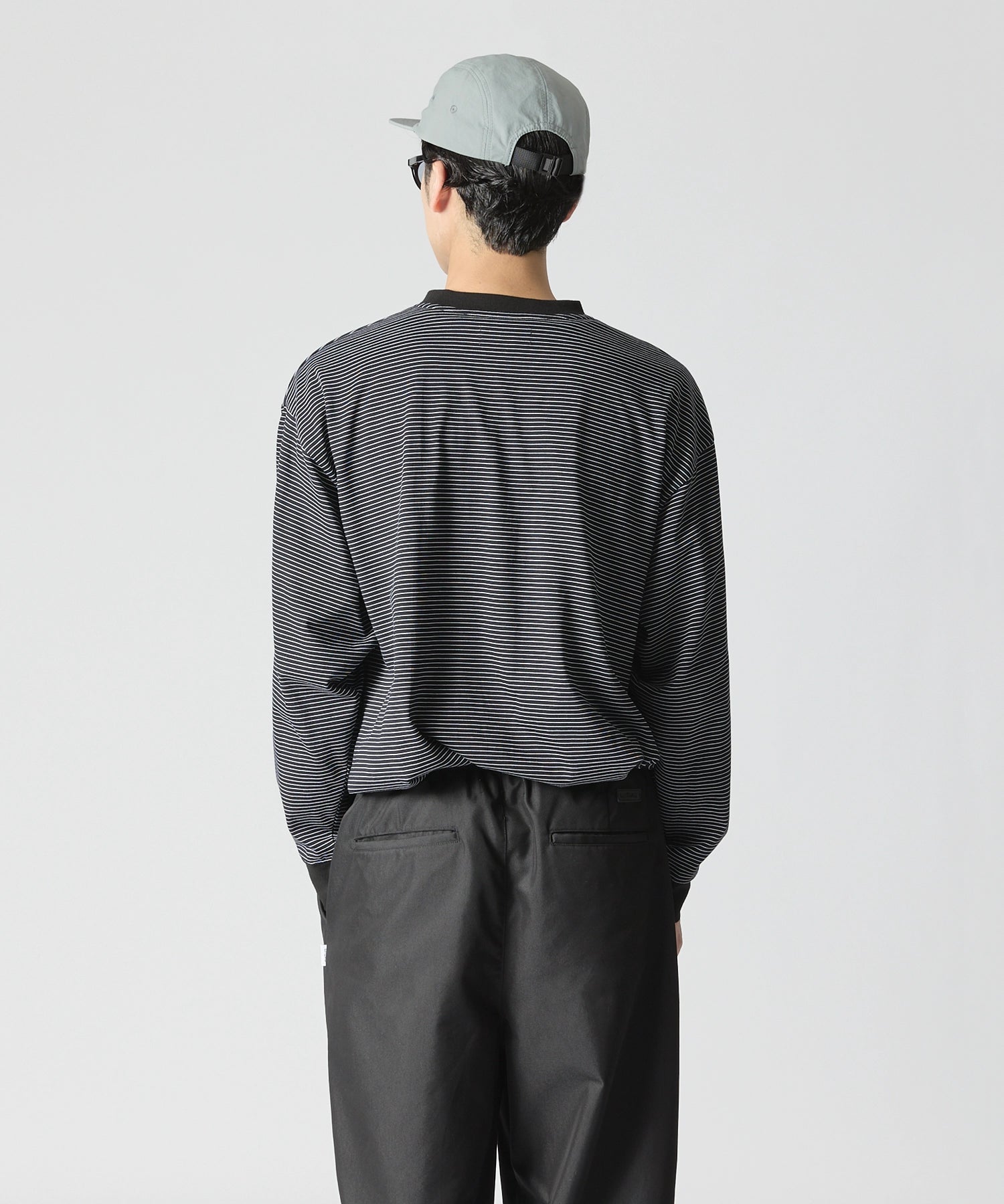 BORDER L/S T-SHIRT【BLACK】