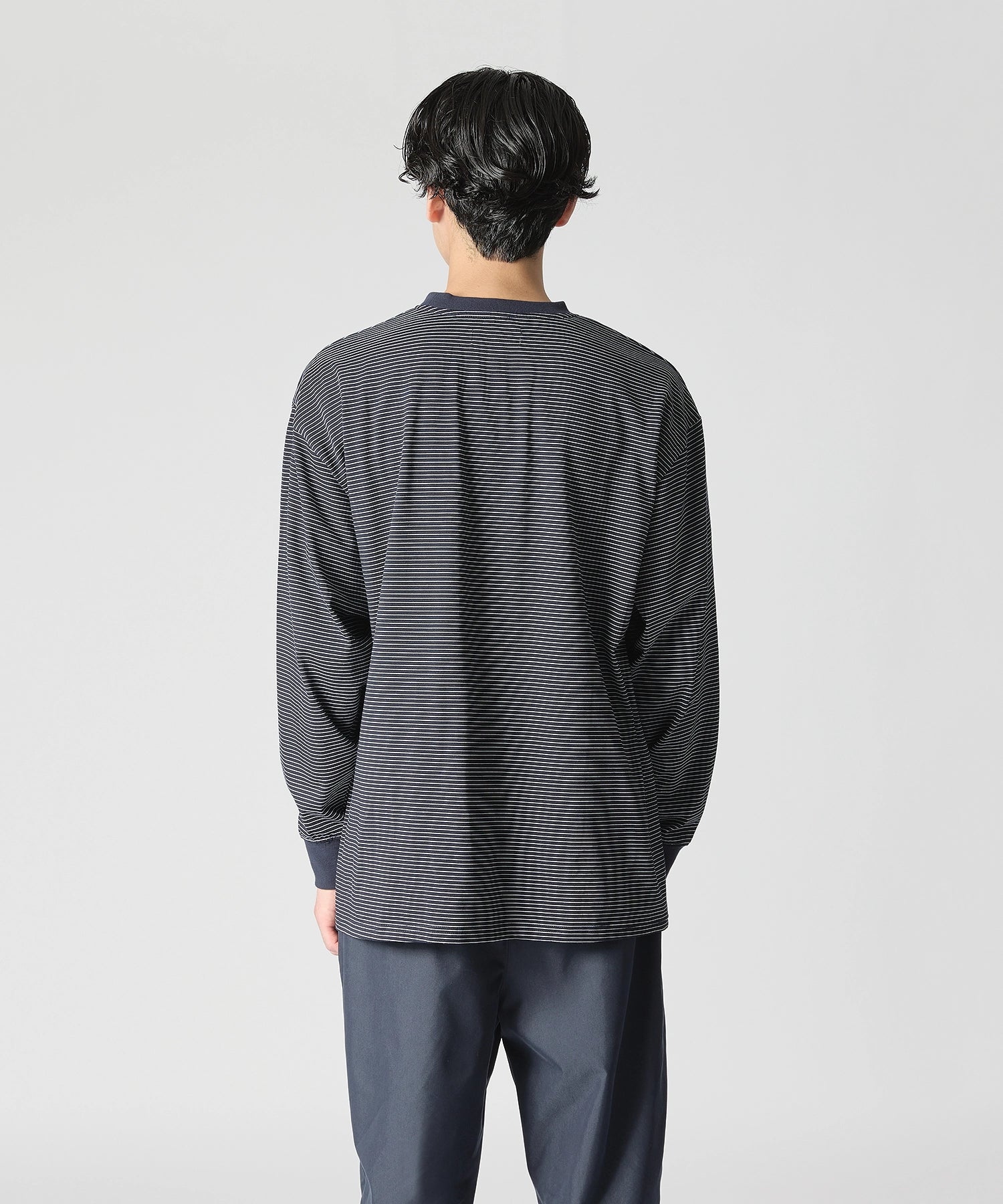 BORDER L/S T-SHIRT【NAVY】