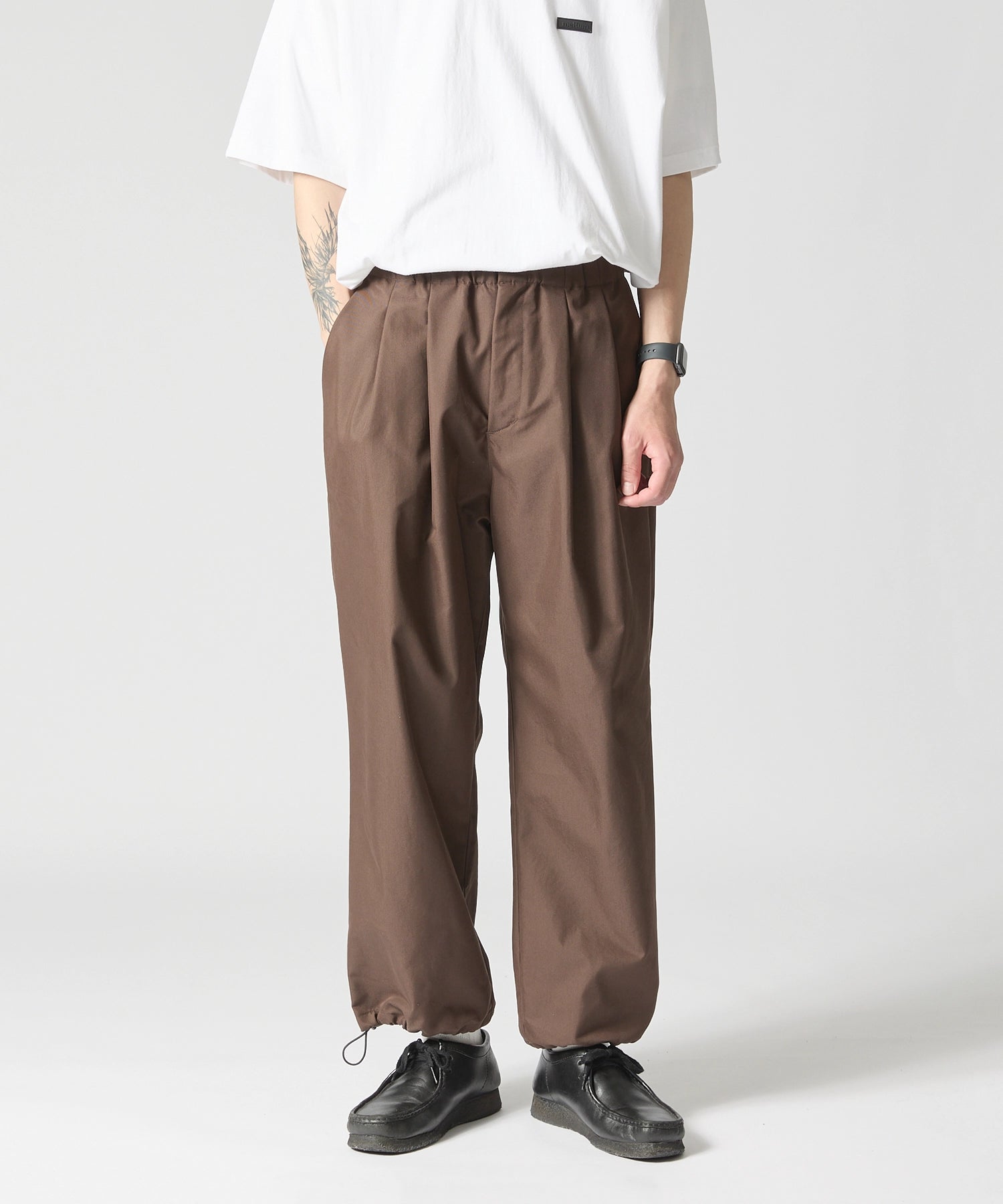 NYLON TWILL STRING PANTS【BROWN】