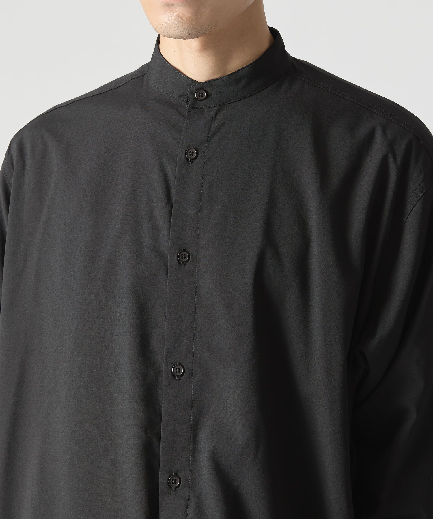 RAYON BAND COLLAR SHIRT