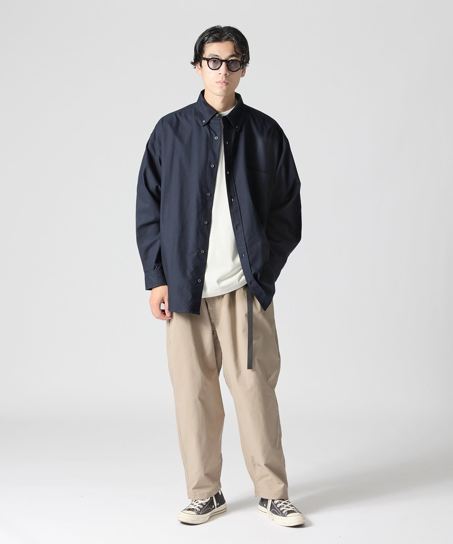 OVERSIZED B.D SHIRT【NAVY】