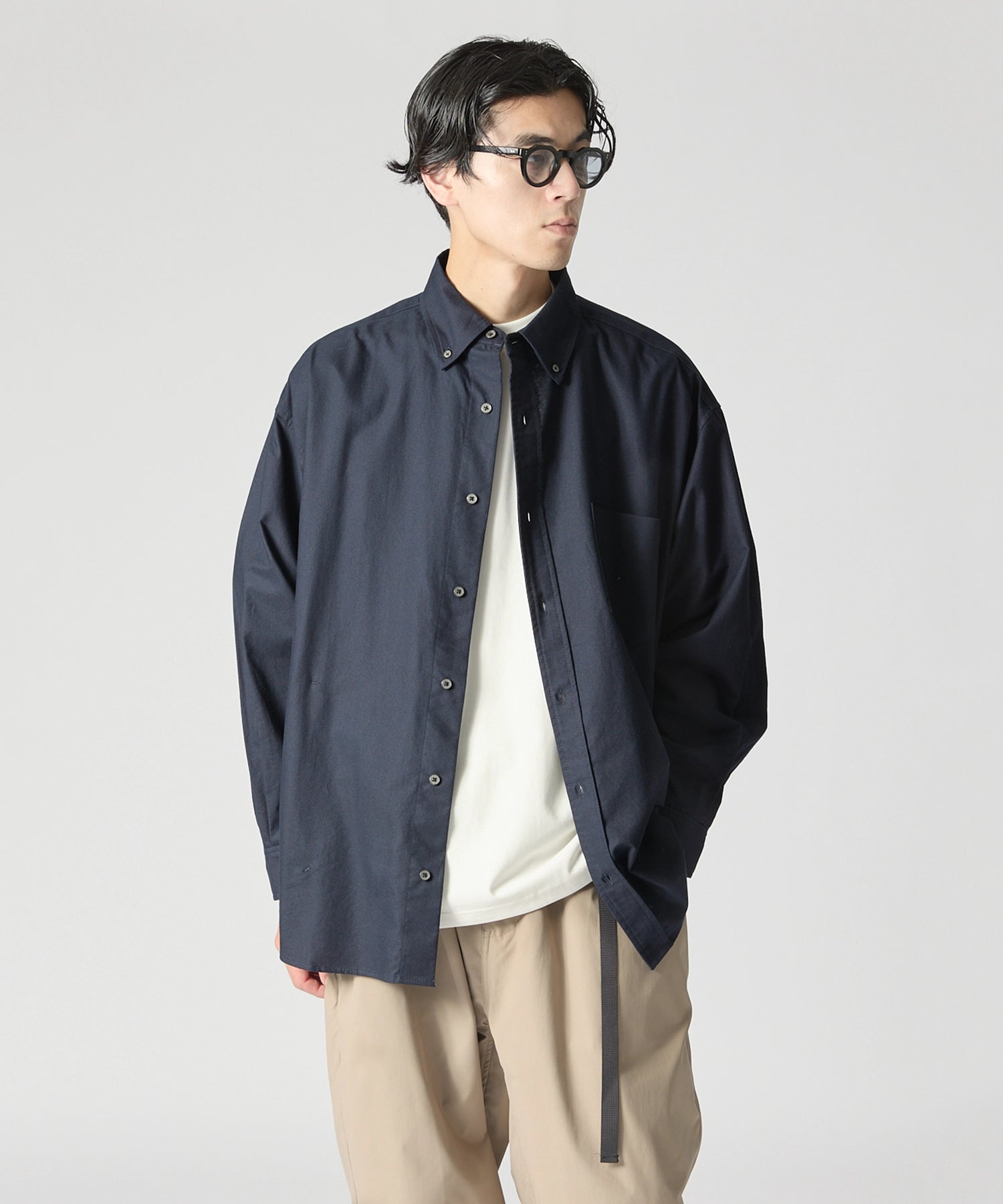 OVERSIZED B.D SHIRT【NAVY】