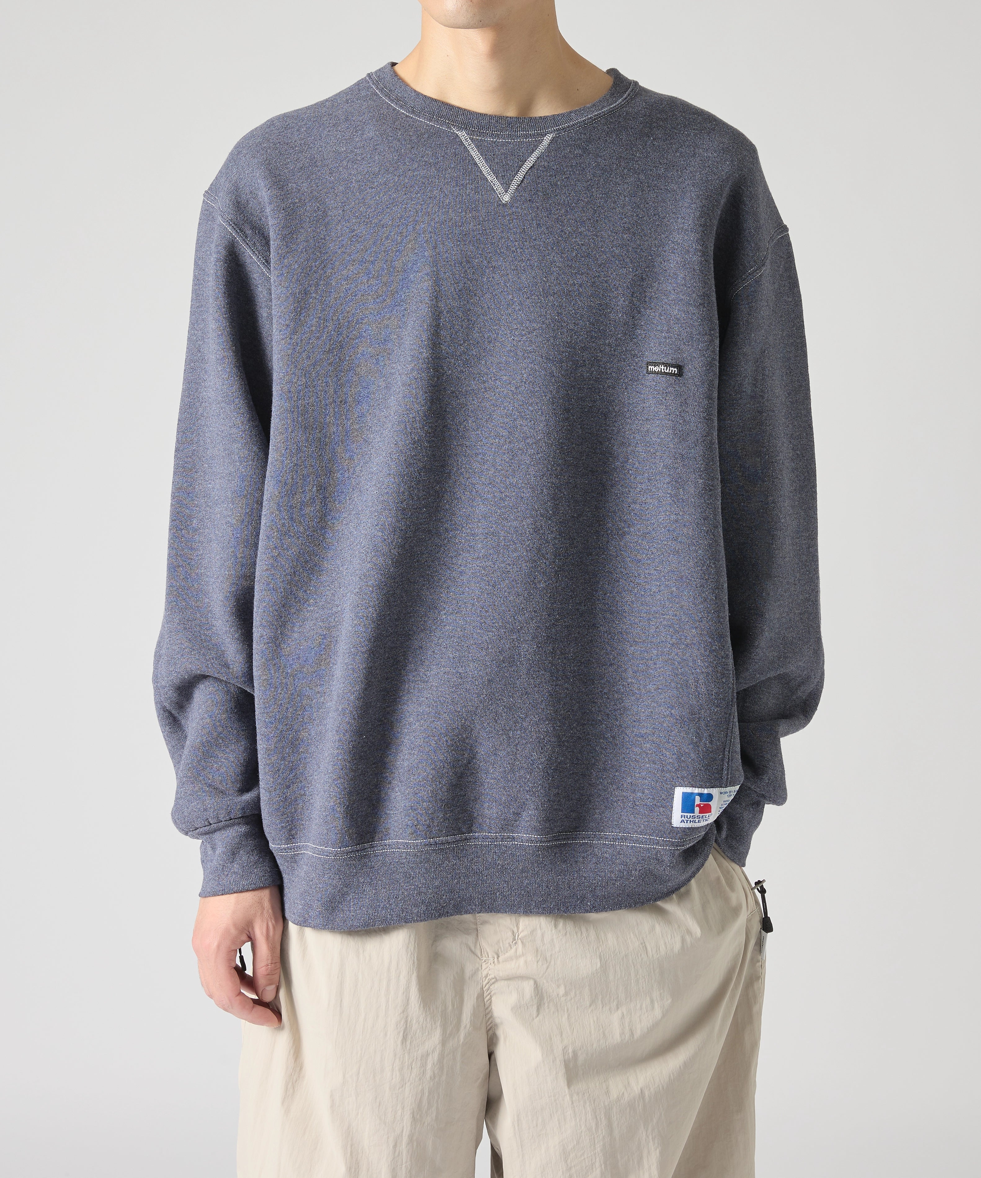 ×RUSSELL ATHLETIC STANDARD CREWNECK SWEAT OVERDYE【CHARCOAL】