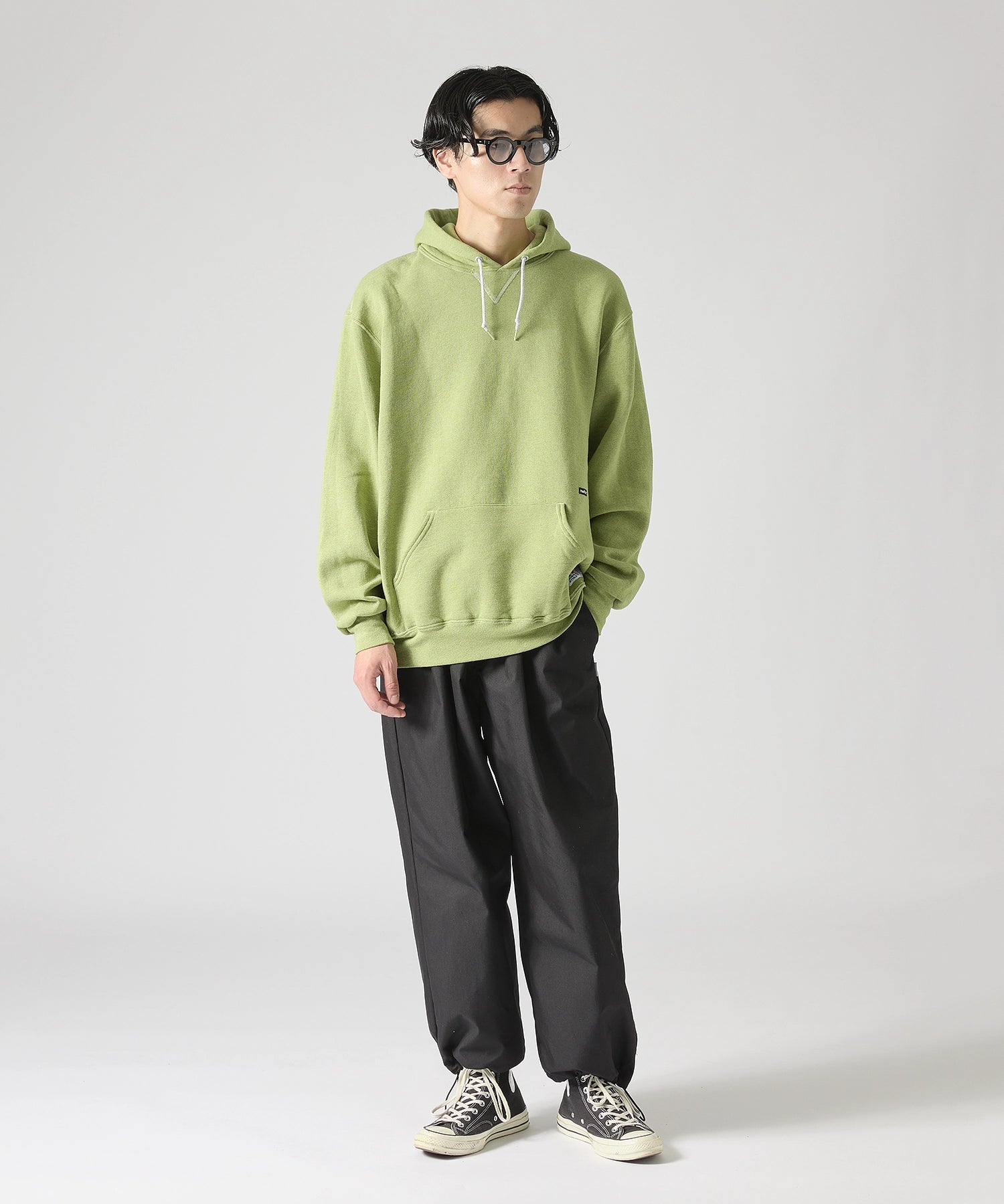 ×RUSSELL ATHLETIC STANDARD SWEAT HOODIE OVERDYE【GREEN】