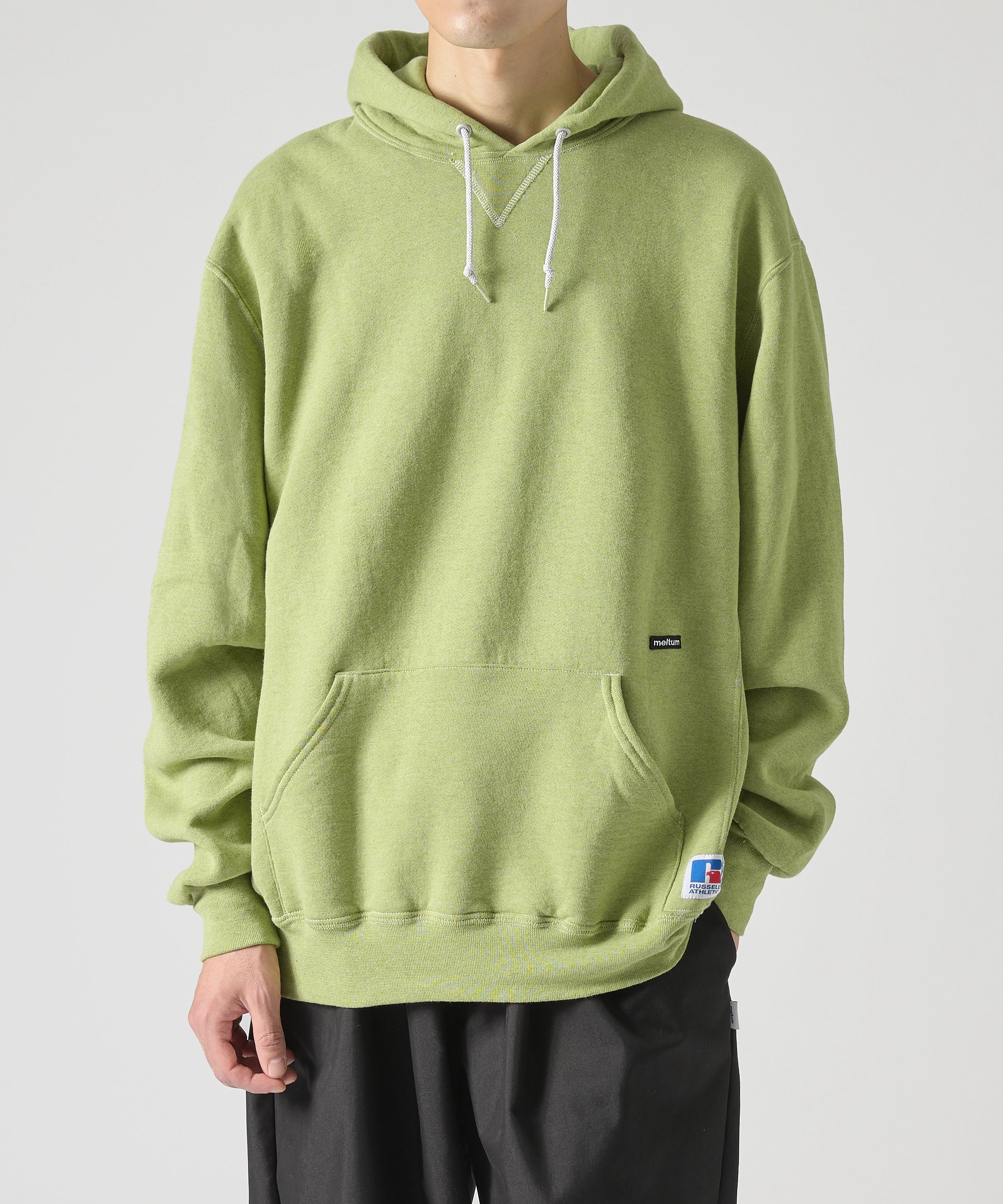 ×RUSSELL ATHLETIC STANDARD SWEAT HOODIE OVERDYE【GREEN】