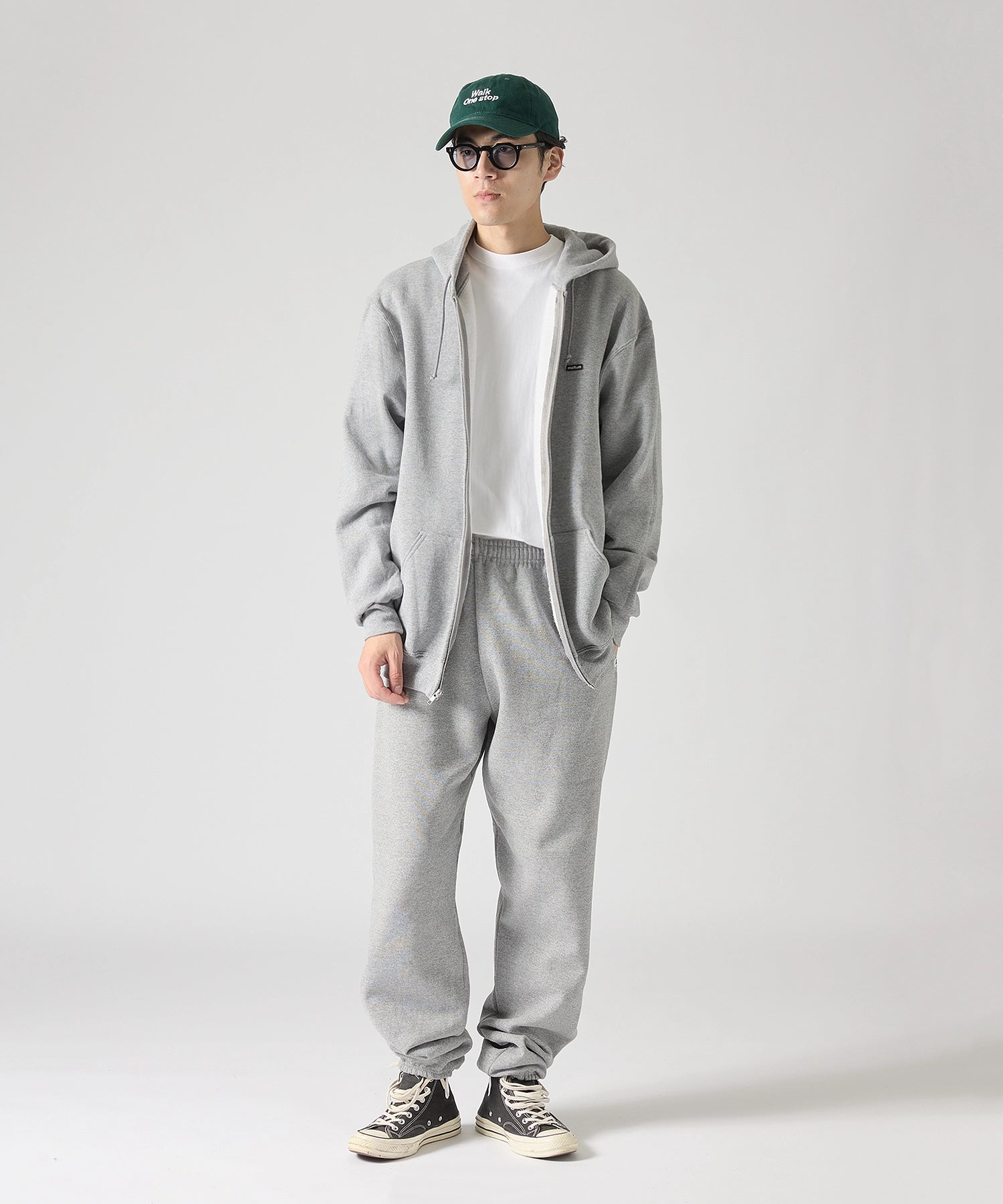 ×RUSSELL ATHLETIC STANDARD ZIP HOODIE [GREY]