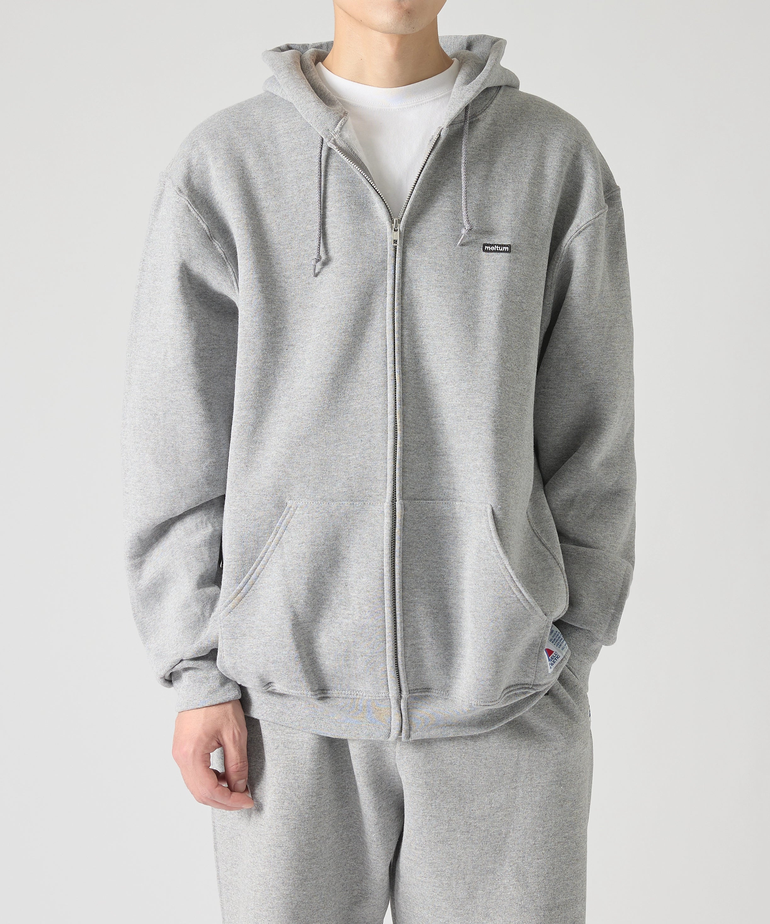 ×RUSSELL ATHLETIC STANDARD ZIP HOODIE [GREY]