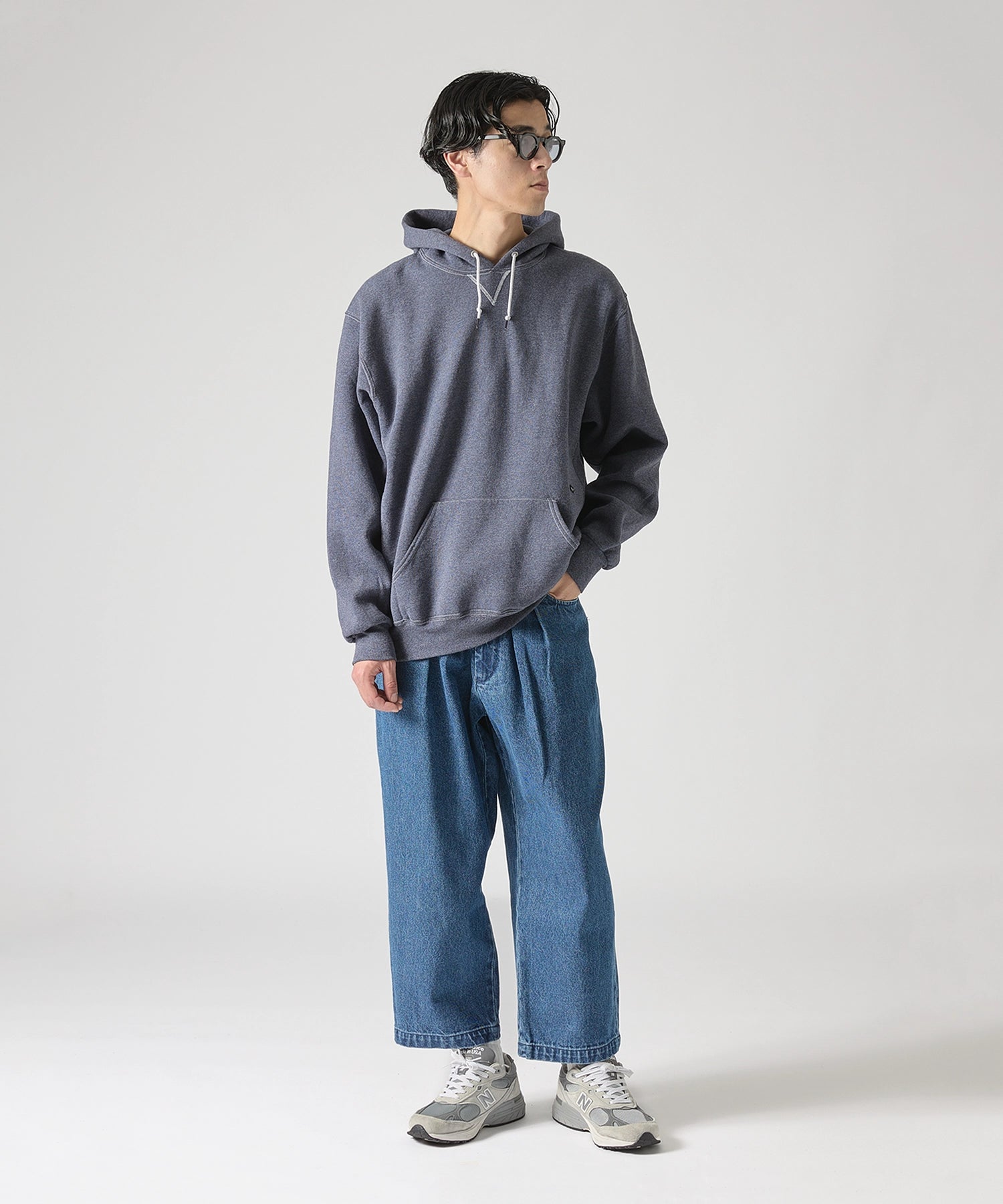 ×RUSSELL ATHLETIC STANDARD SWEAT HOODIE OVERDYE【CHARCOAL】