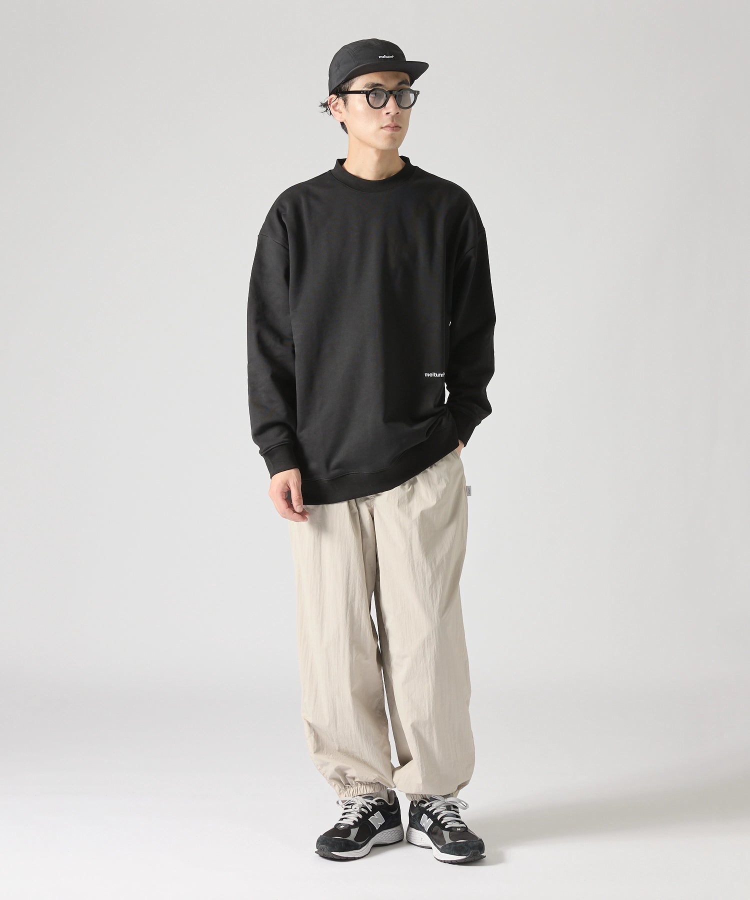 US COTTON HEAVEY SWEAT CREW【BLACK】