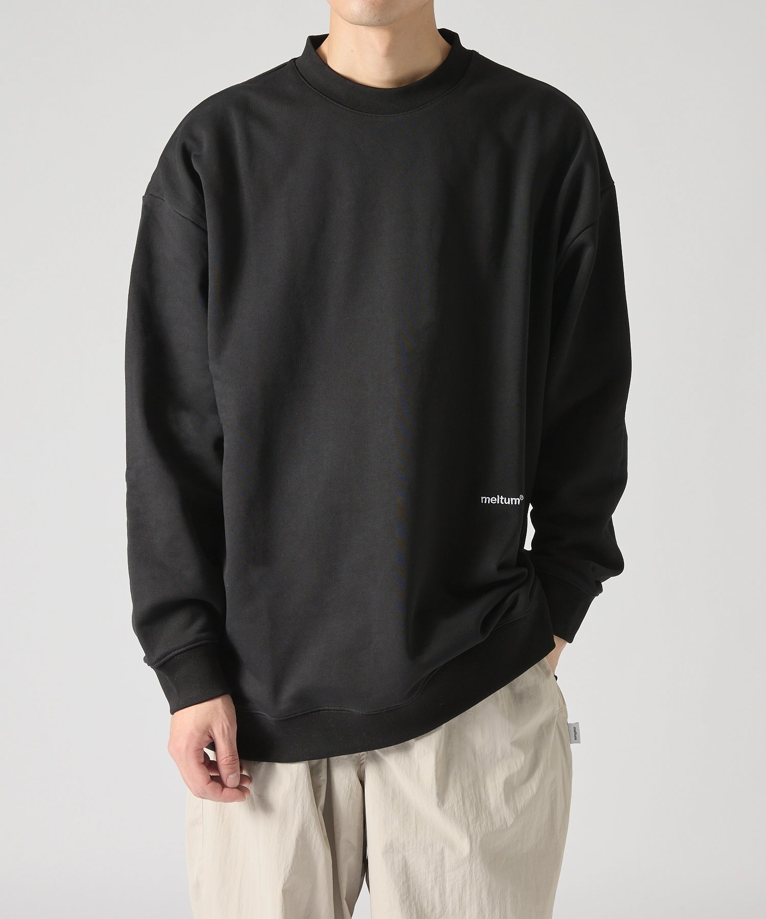 US COTTON HEAVEY SWEAT CREW【BLACK】