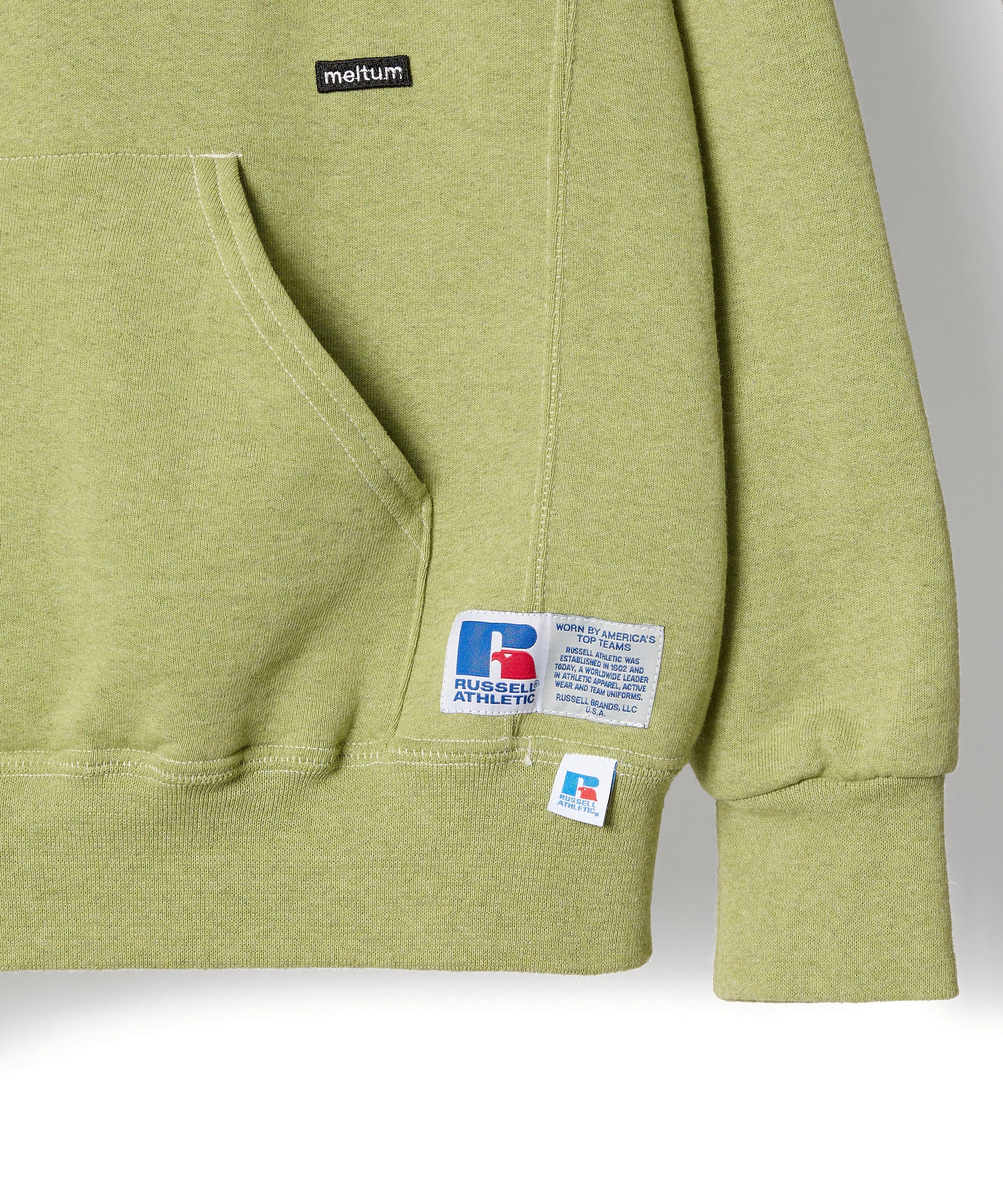 ×RUSSELL ATHLETIC STANDARD SWEAT HOODIE OVERDYE【GREEN】