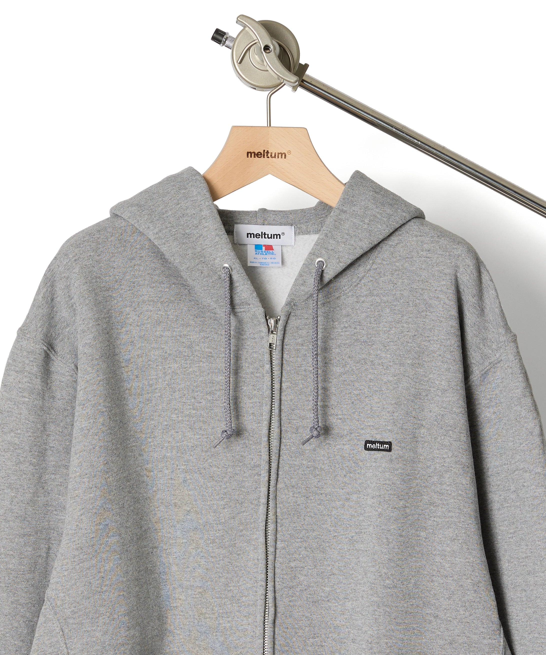 ×RUSSELL ATHLETIC STANDARD ZIP HOODIE [GREY]