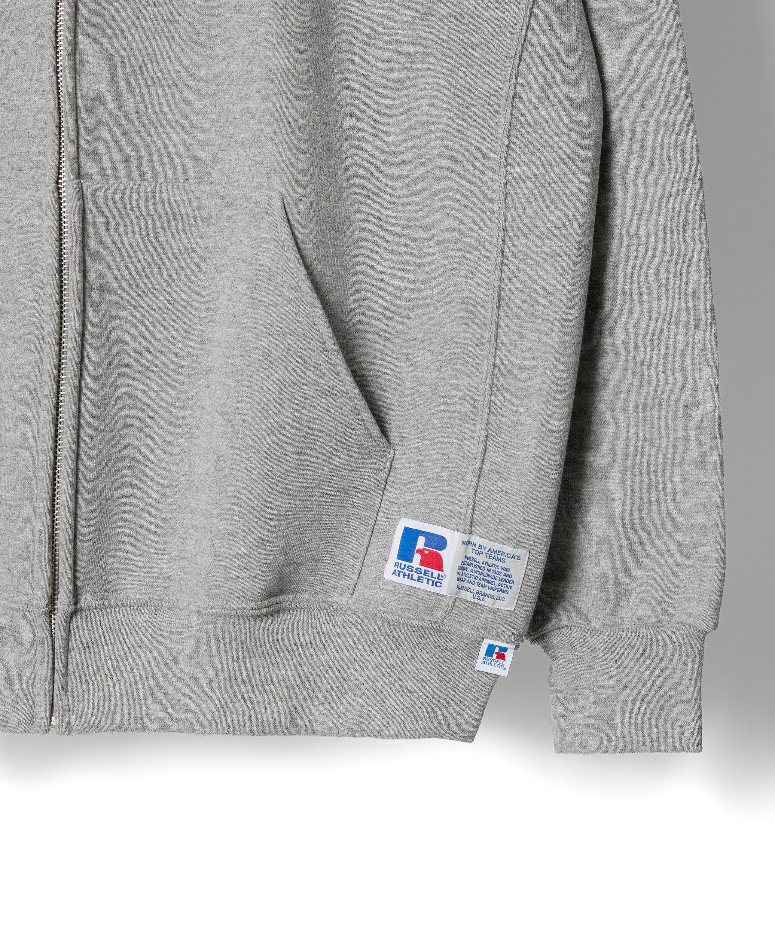 ×RUSSELL ATHLETIC STANDARD ZIP HOODIE [GREY]