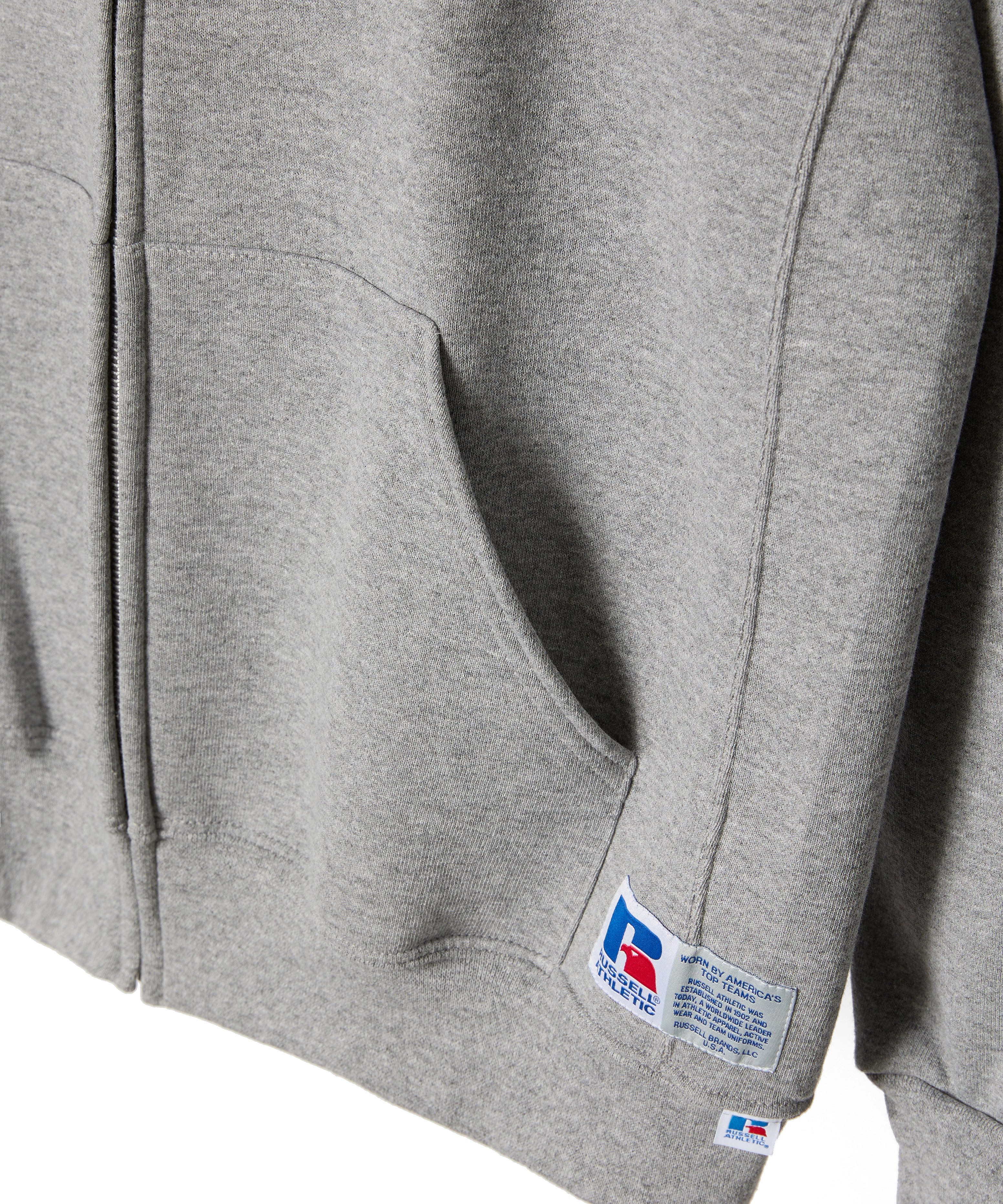 ×RUSSELL ATHLETIC STANDARD ZIP HOODIE【GREY】