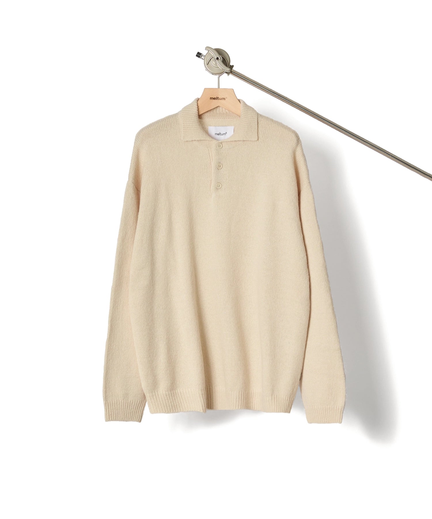 MOHAIR KNIT POLO【BEIGE】