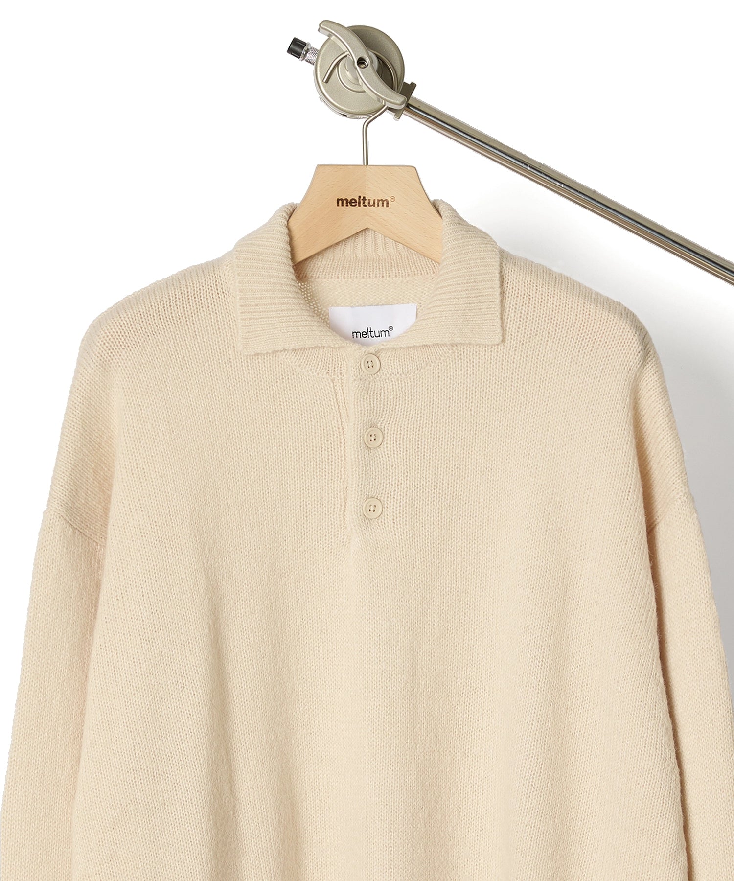 MOHAIR KNIT POLO【BEIGE】