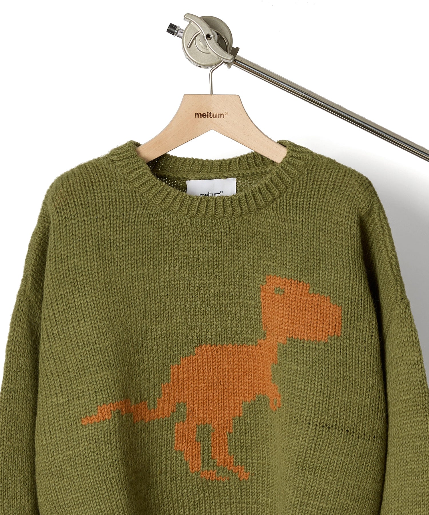 HAND KNIT (DINOSAUR) 【OLIVE】